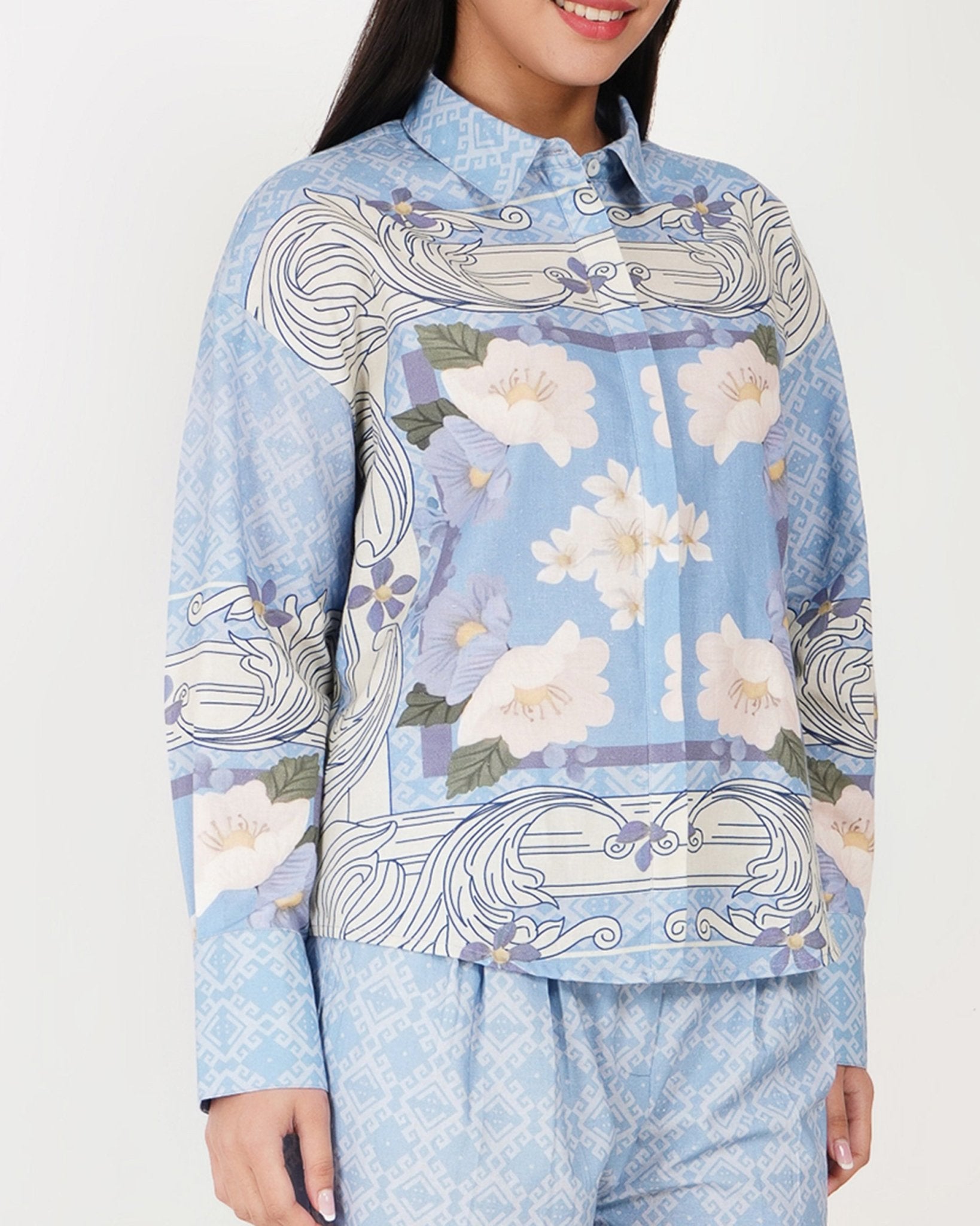 Azure Flow Linen Co - ord Set - Vakr Studios