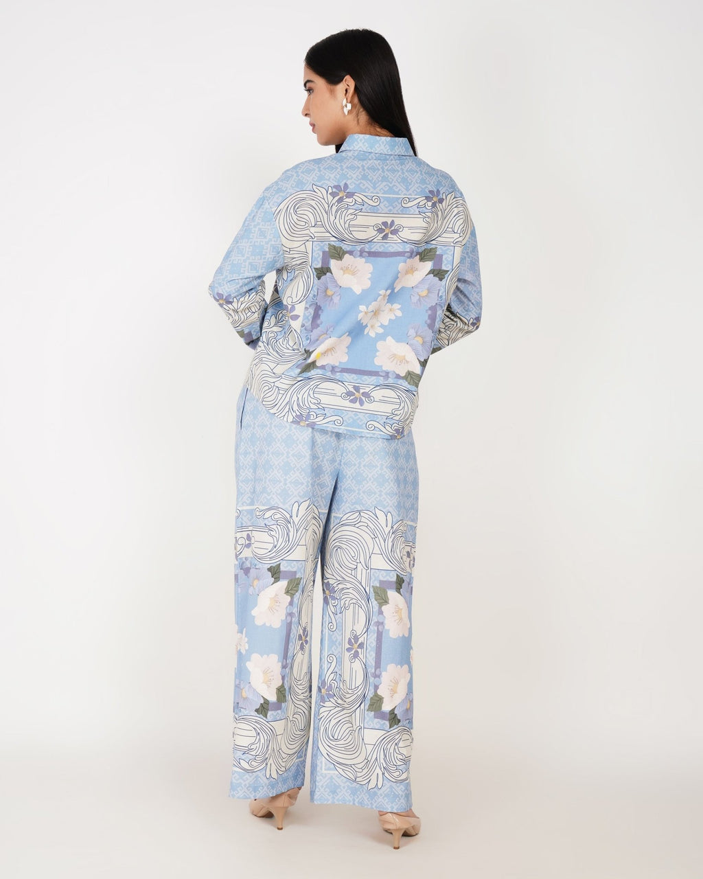 Azure Flow Linen Co - ord Set - Vakr Studios