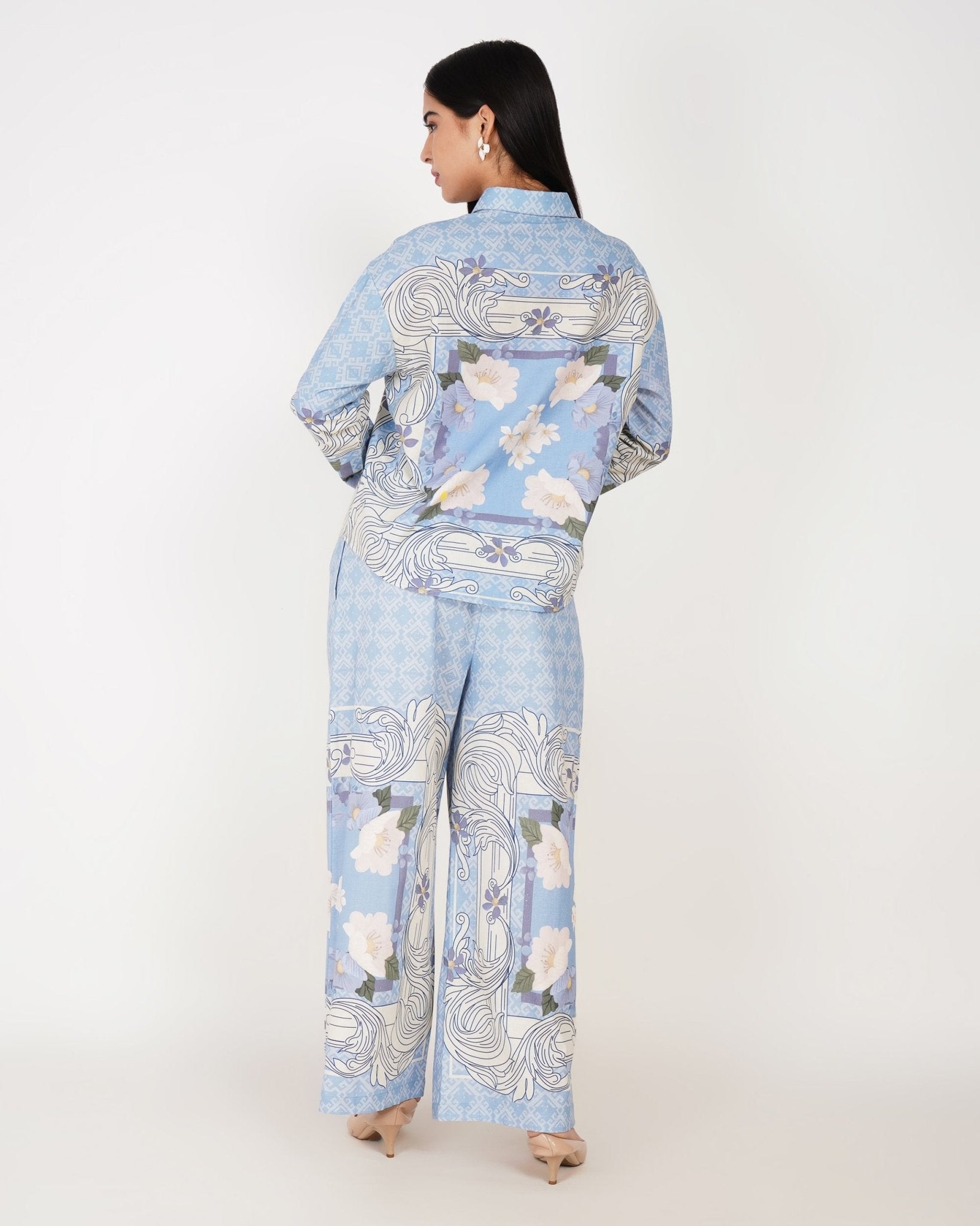 Azure Flow Linen Co - ord Set - Vakr Studios