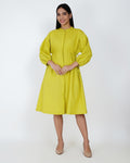 Citron Ease Linen - Blend Midi Dress - Vakr Studios