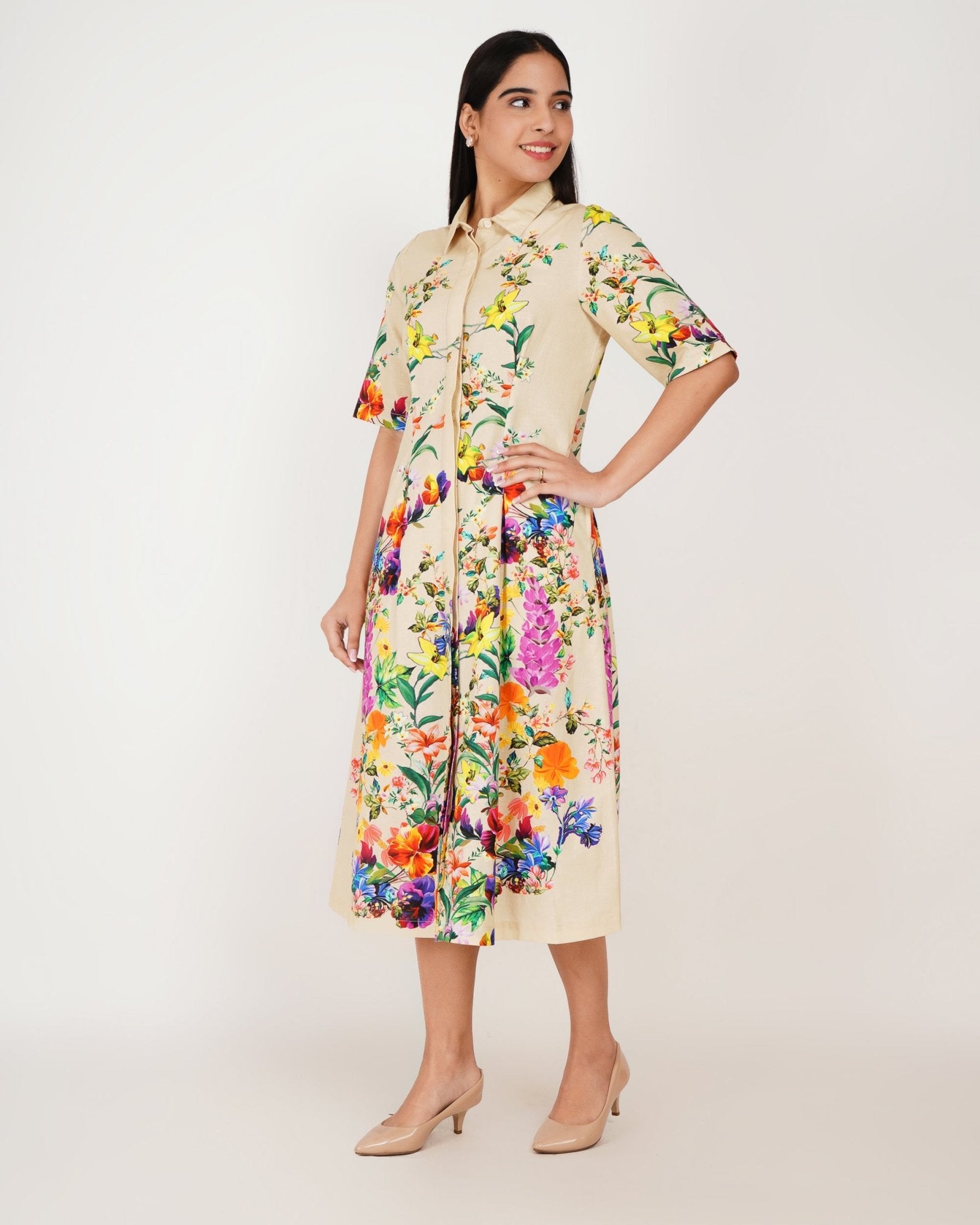 Eden Bloom Shirt Dress - Vakr Studios
