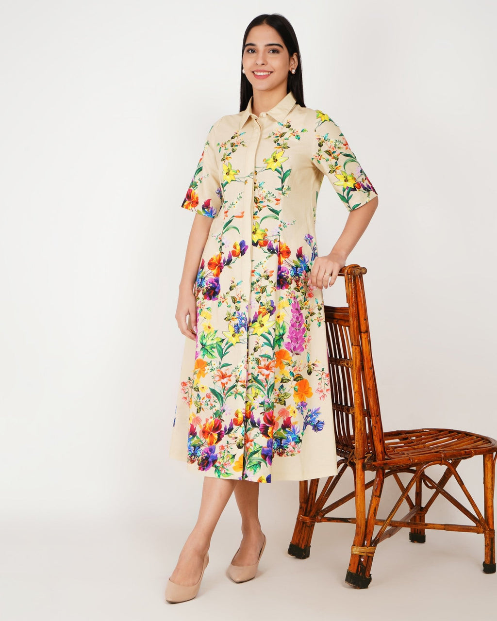 Eden Bloom Shirt Dress - Vakr Studios