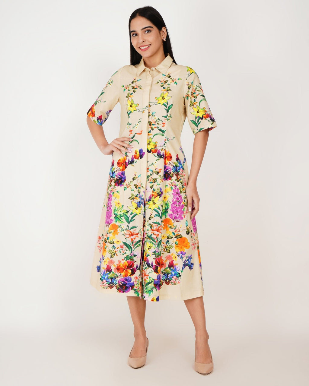 Eden Bloom Shirt Dress - Vakr Studios
