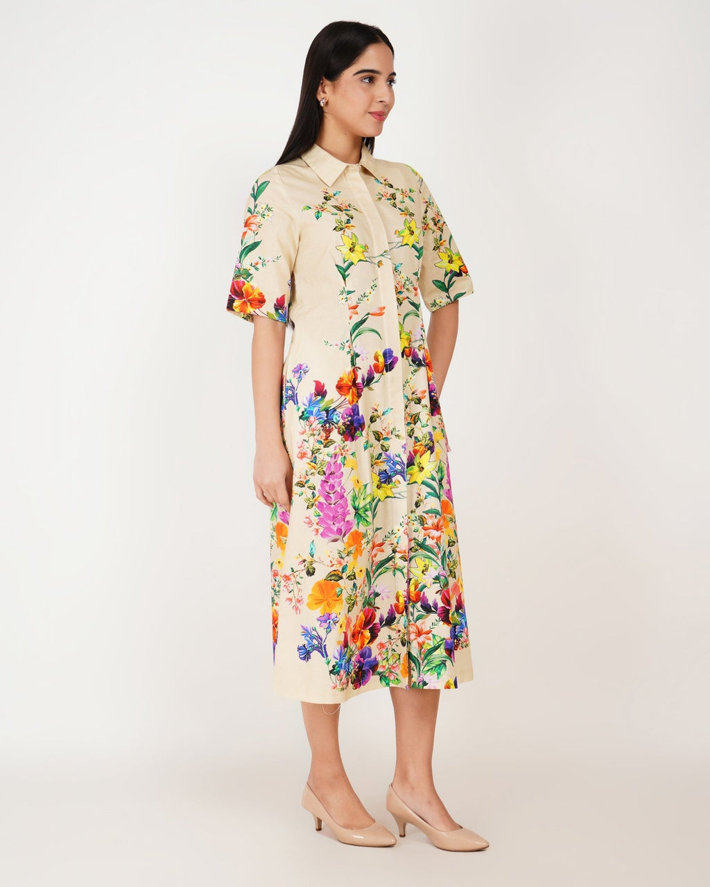 Eden Bloom Shirt Dress - Vakr Studios