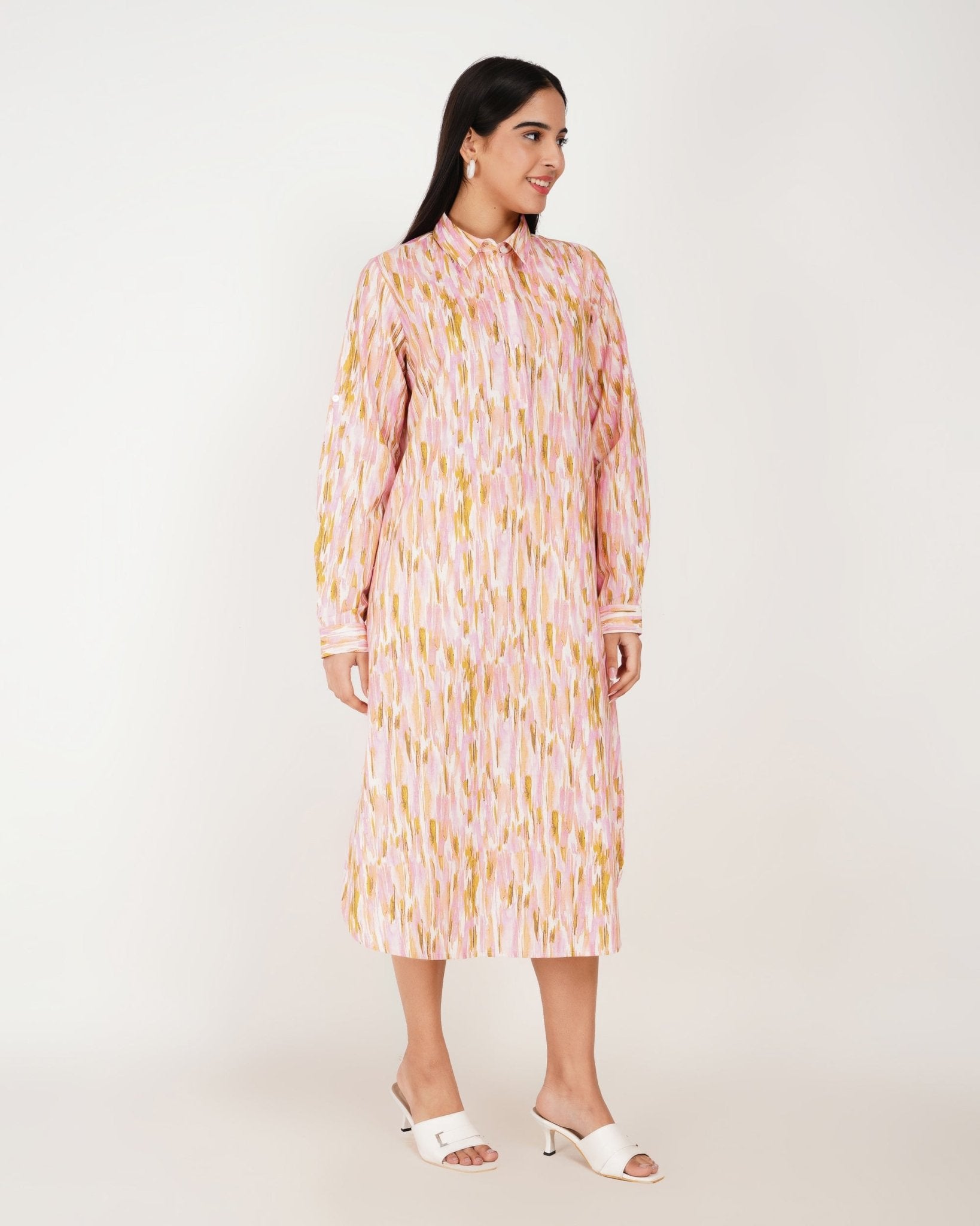 Élan Linen Midi Dress - Vakr Studios