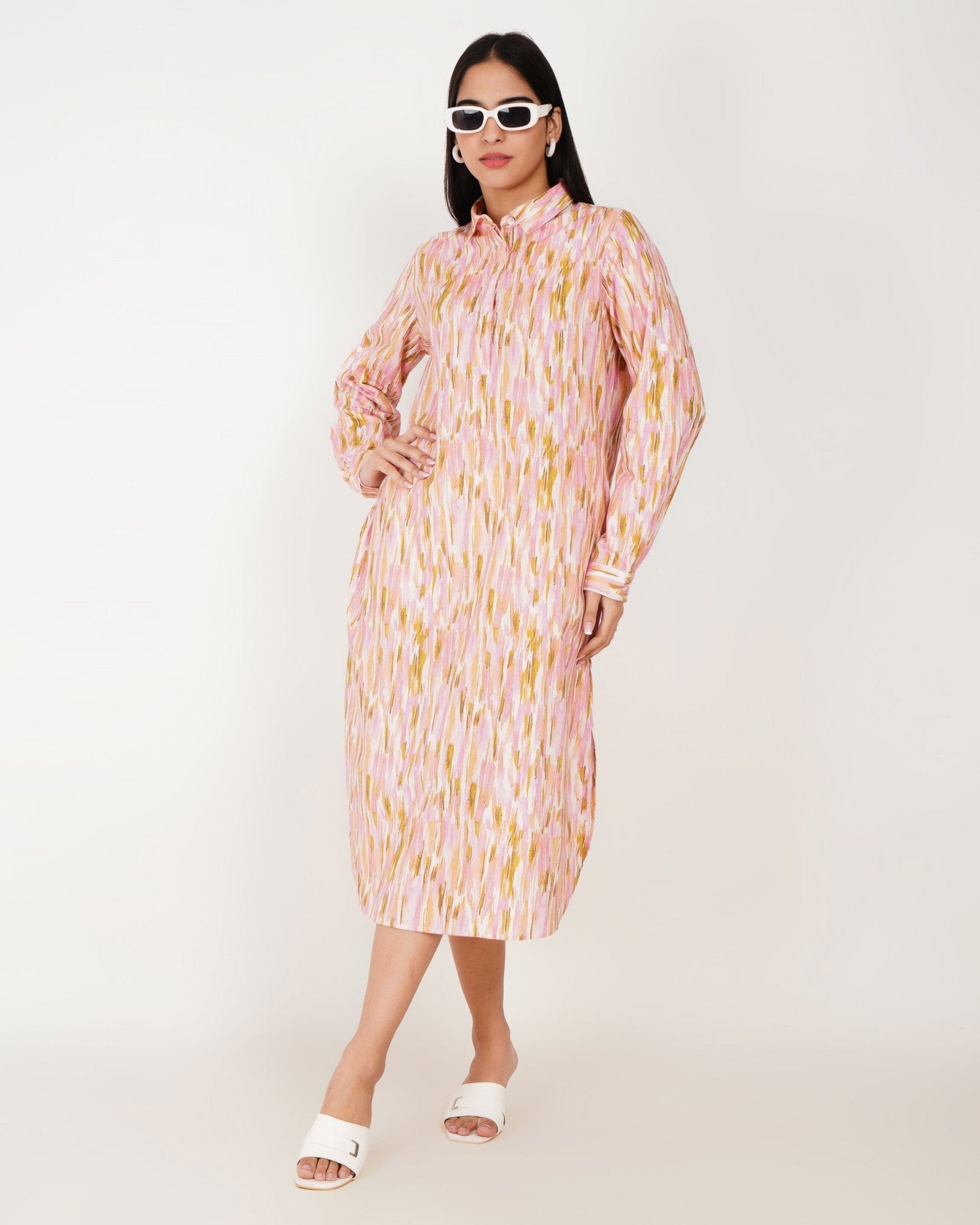 Élan Linen Midi Dress - Vakr Studios