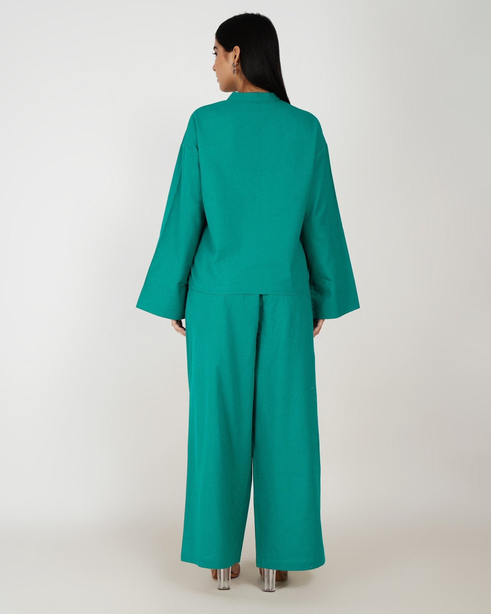 Emerald Ease Linen - Blend Co - Ord Set - Vakr Studios