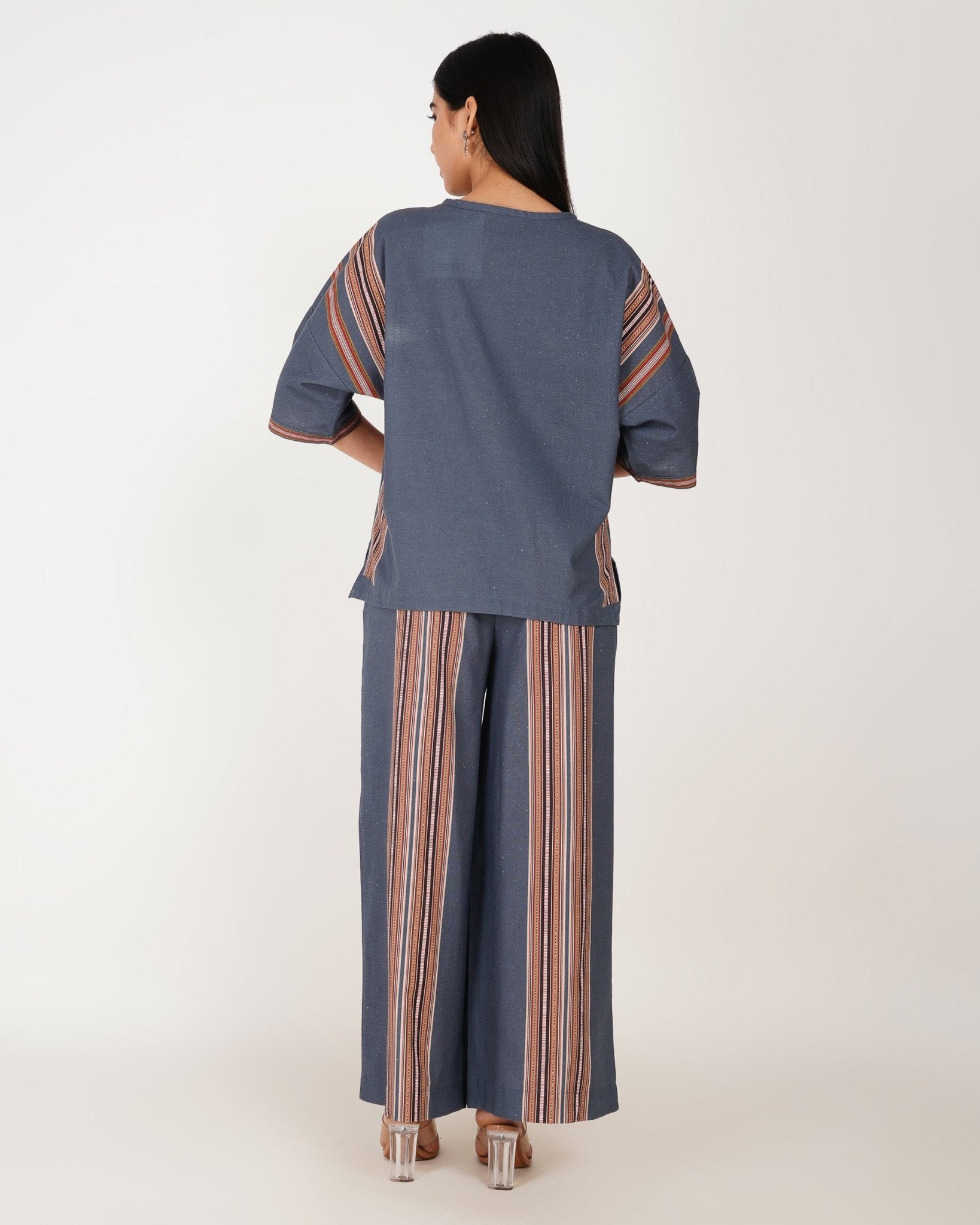 Indigo Stripe Linen - Blend Co - Ord Set - Vakr Studios