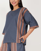 Indigo Stripe Linen - Blend Co - Ord Set - Vakr Studios