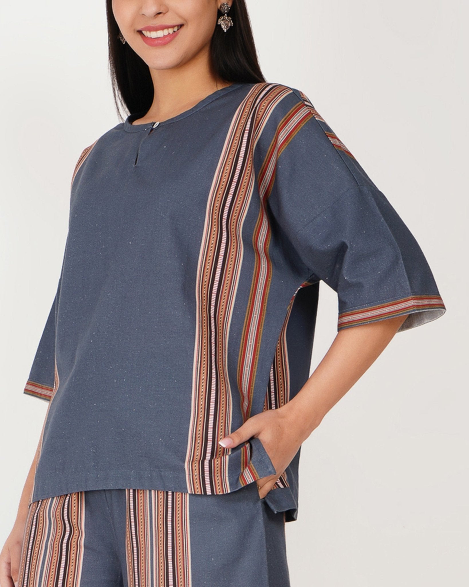 Indigo Stripe Linen - Blend Co - Ord Set - Vakr Studios