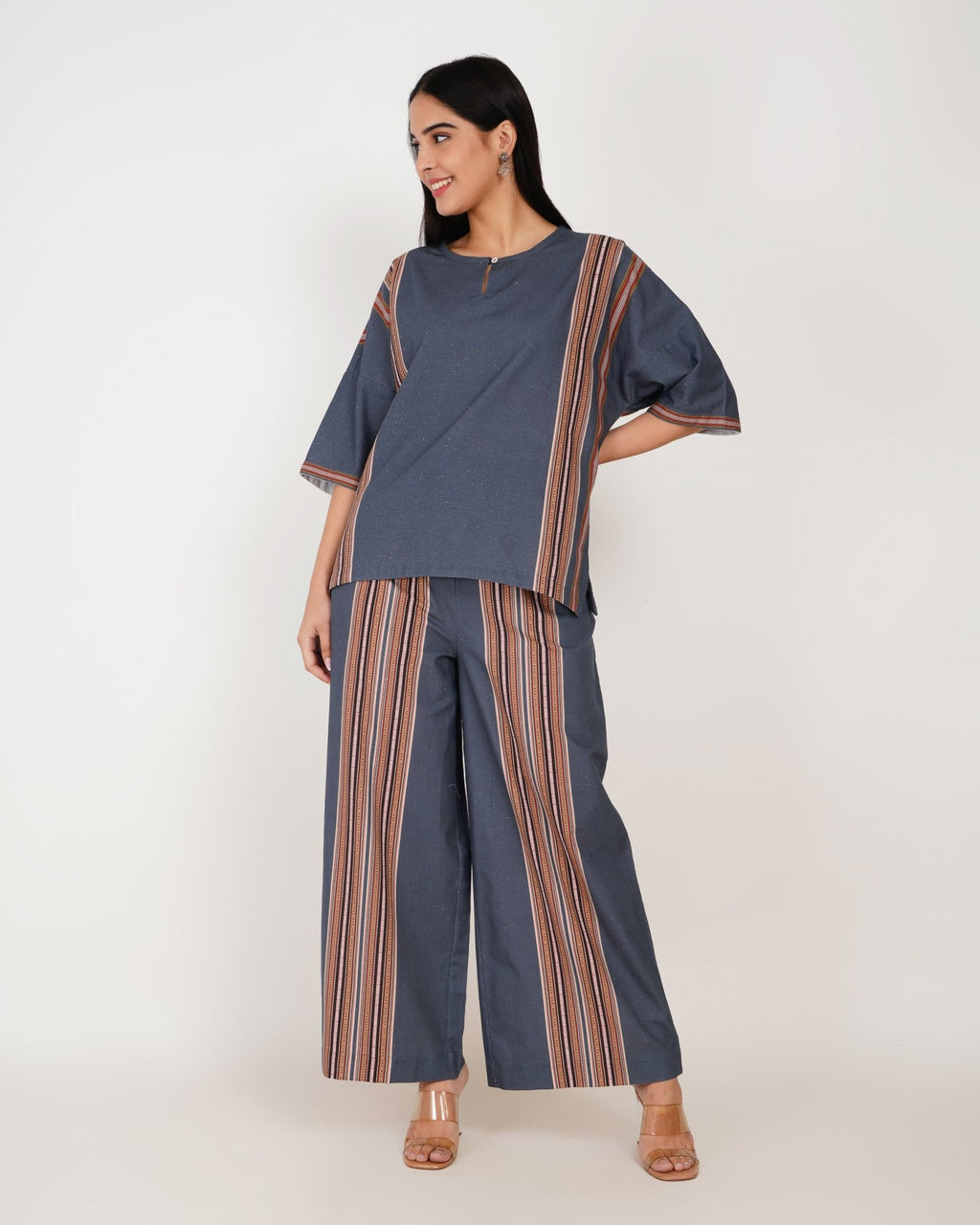 Indigo Stripe Linen - Blend Co - Ord Set - Vakr Studios