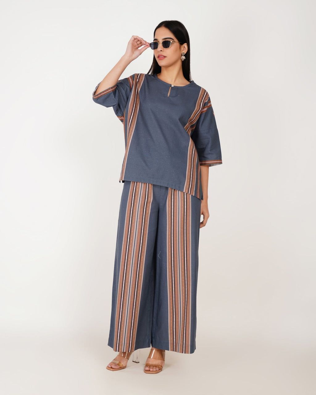Indigo Stripe Linen - Blend Co - Ord Set - Vakr Studios