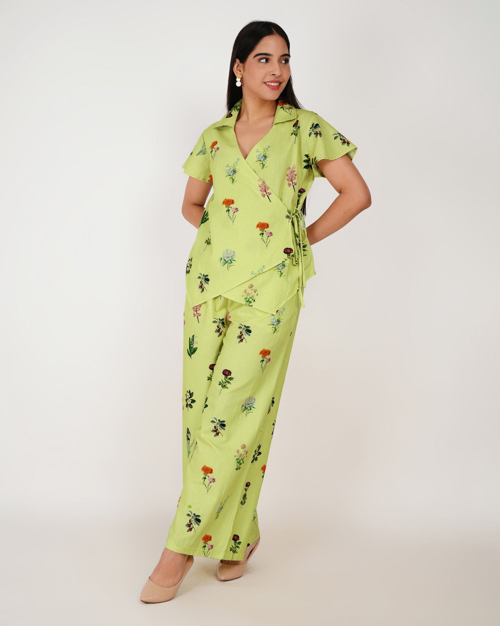 Meadow Green Floral Co - ord Set - Vakr Studios
