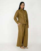 Olive Drift Linen - Blend Co - Ord Set - Vakr Studios