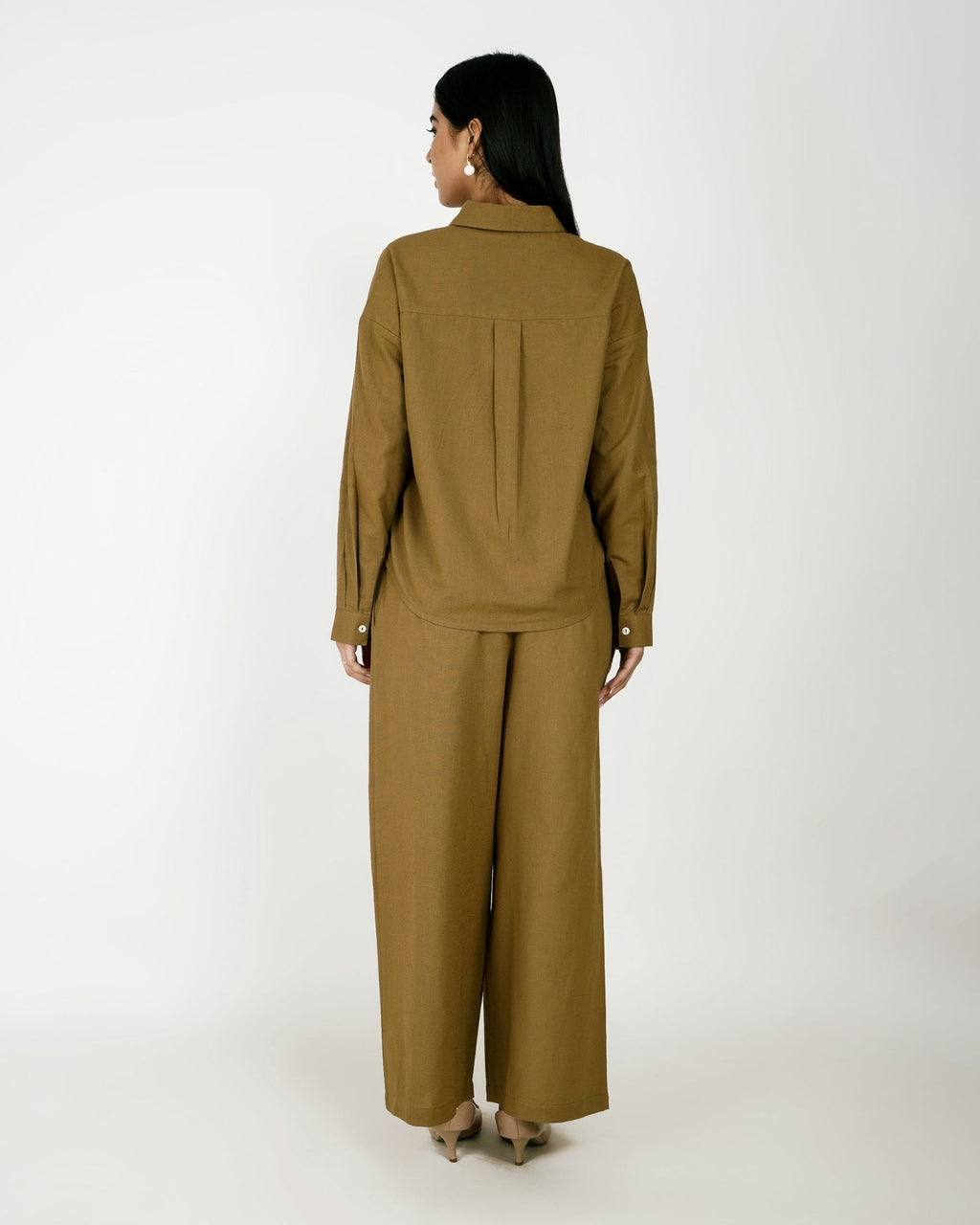 Olive Drift Linen - Blend Co - Ord Set - Vakr Studios