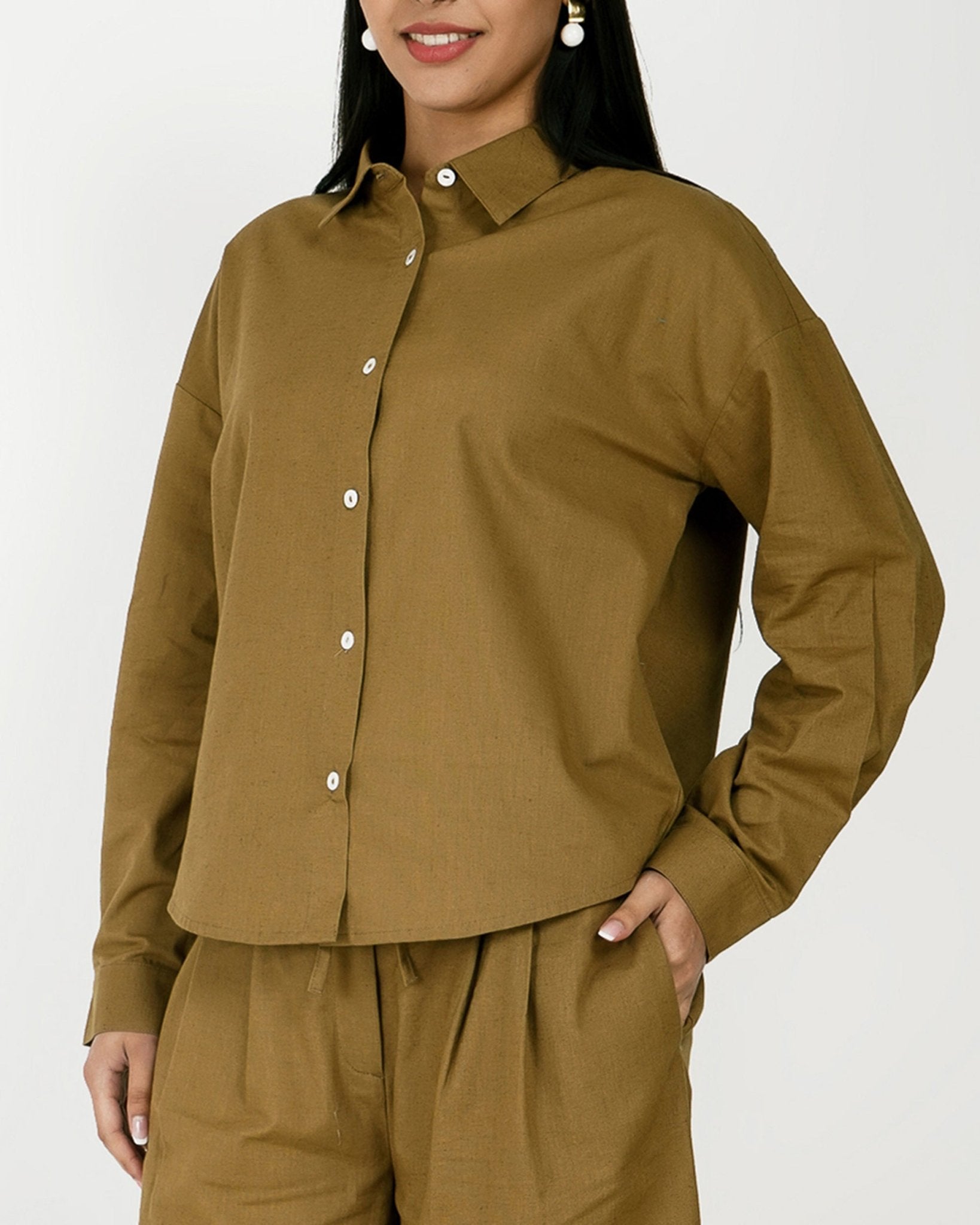 Olive Drift Linen - Blend Co - Ord Set - Vakr Studios