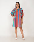 Riviera Stripe Linen - Blend Shift Dress - Vakr Studios