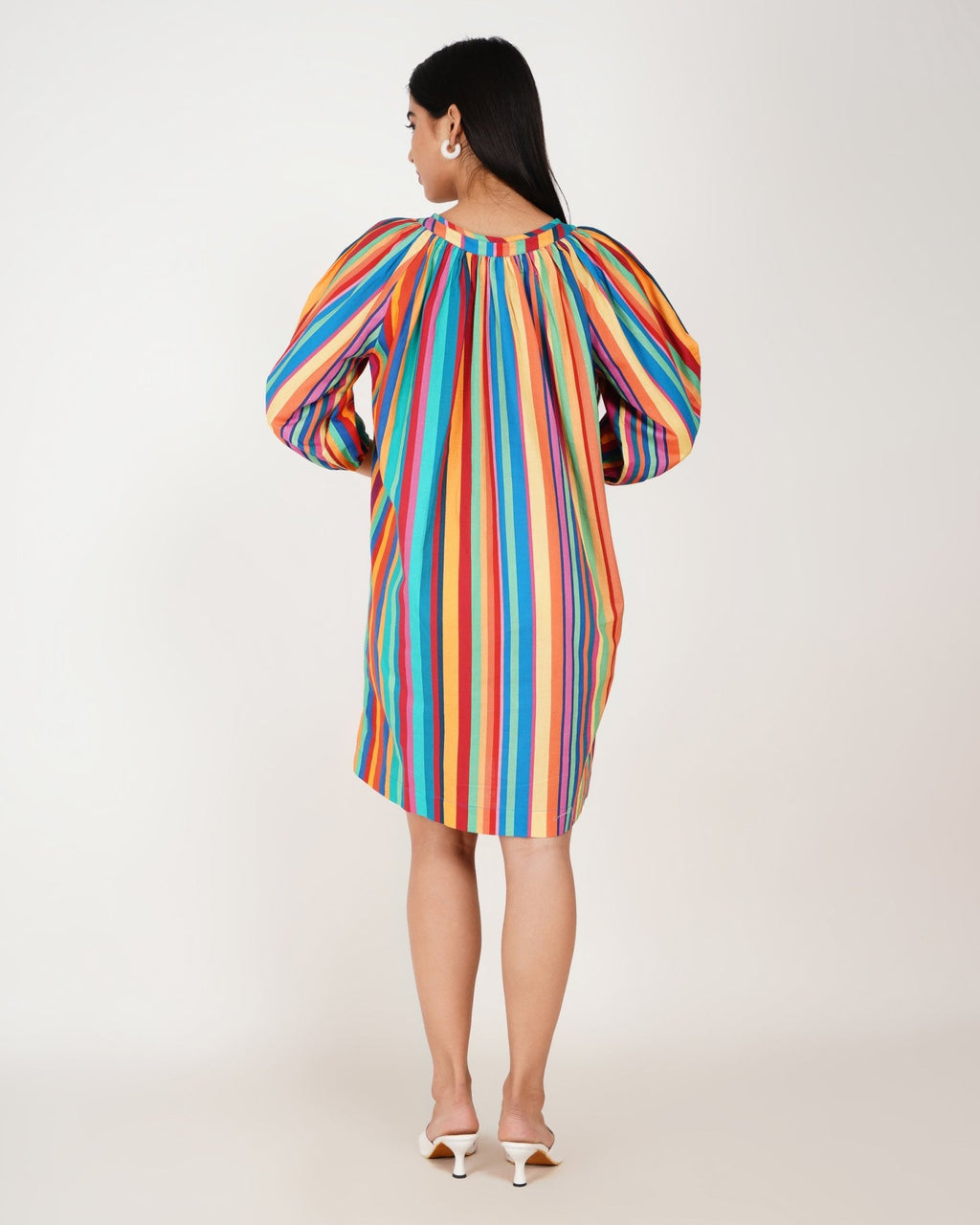 Riviera Stripe Linen - Blend Shift Dress - Vakr Studios