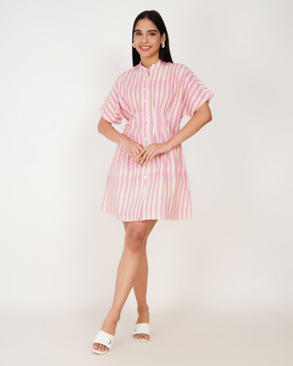 Rosebay Striped Linen Shirt Dress - Vakr Studios