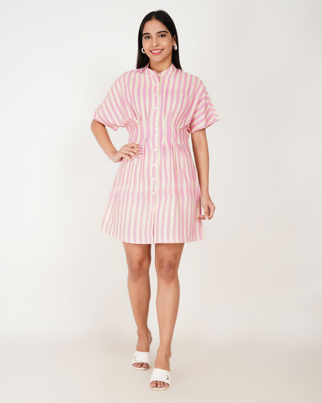 Rosebay Striped Linen Shirt Dress - Vakr Studios