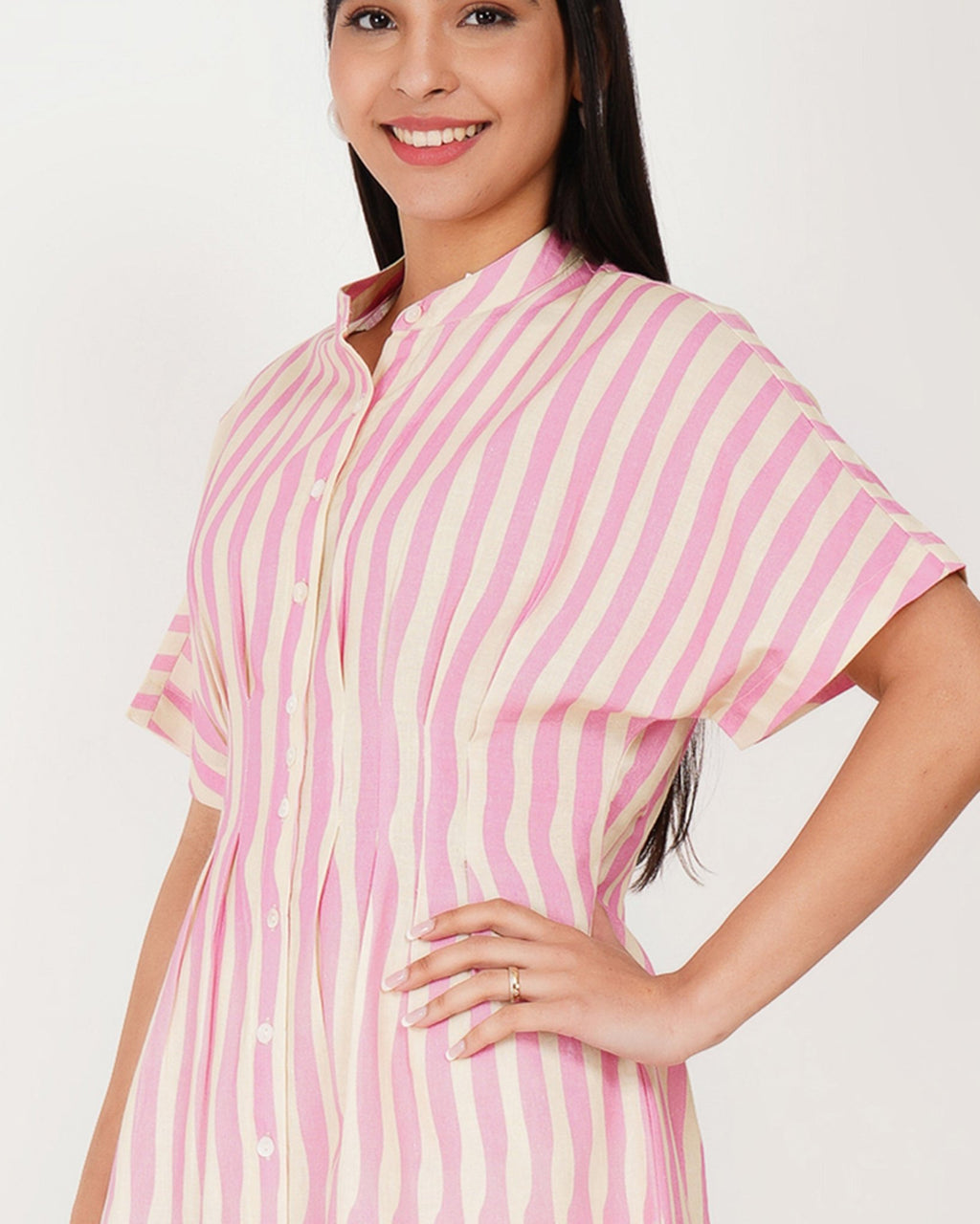 Rosebay Striped Linen Shirt Dress - Vakr Studios