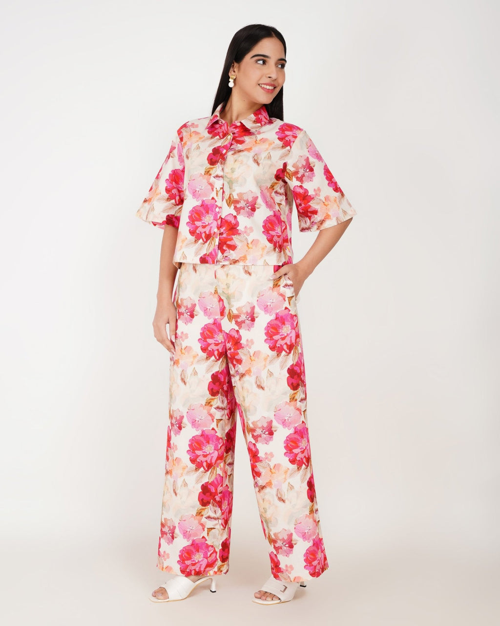 Rosewater Bloom Linen Co - ord Set - Vakr Studios