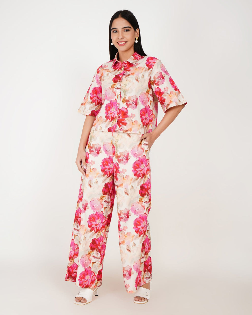 Rosewater Bloom Linen Co - ord Set - Vakr Studios