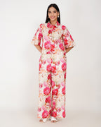 Rosewater Bloom Linen Co - ord Set - Vakr Studios