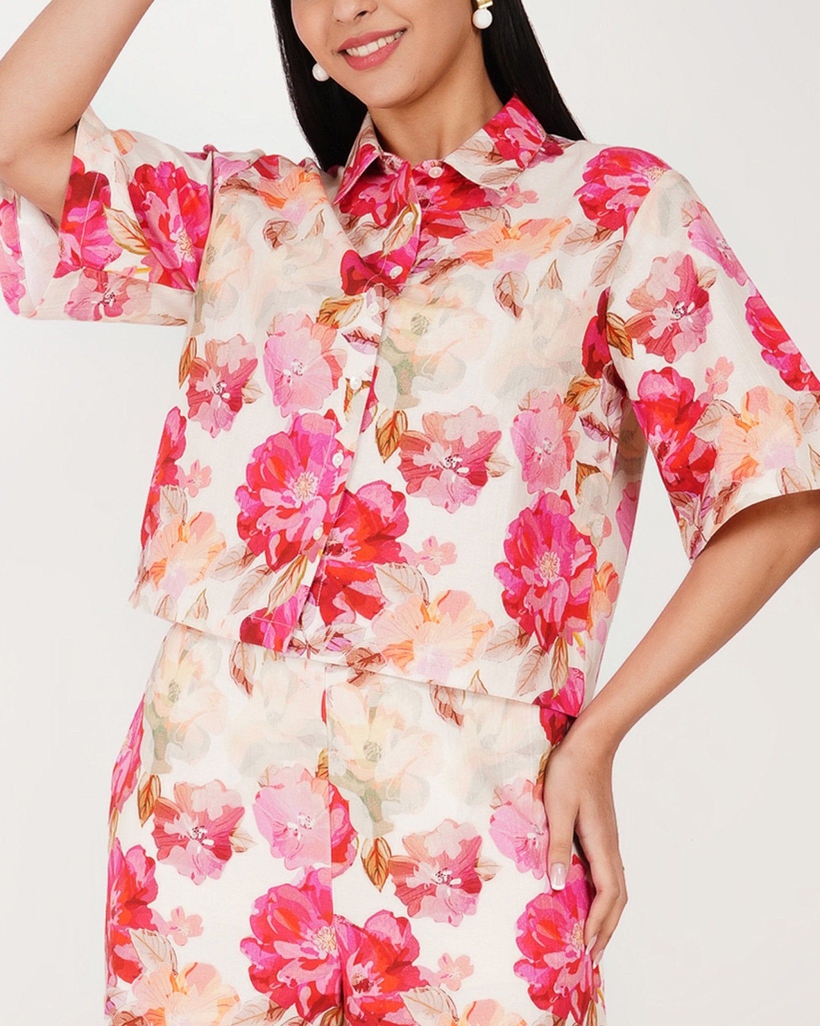 Rosewater Bloom Linen Co - ord Set - Vakr Studios