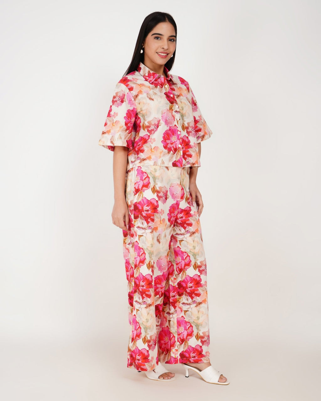 Rosewater Bloom Linen Co - ord Set - Vakr Studios