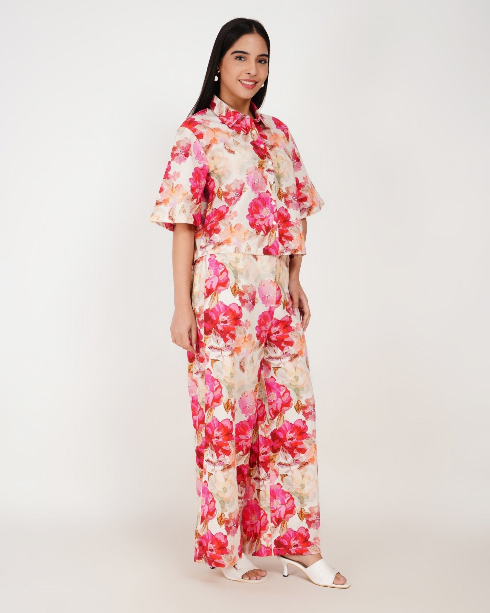 Rosewater Bloom Linen Co - ord Set - Vakr Studios