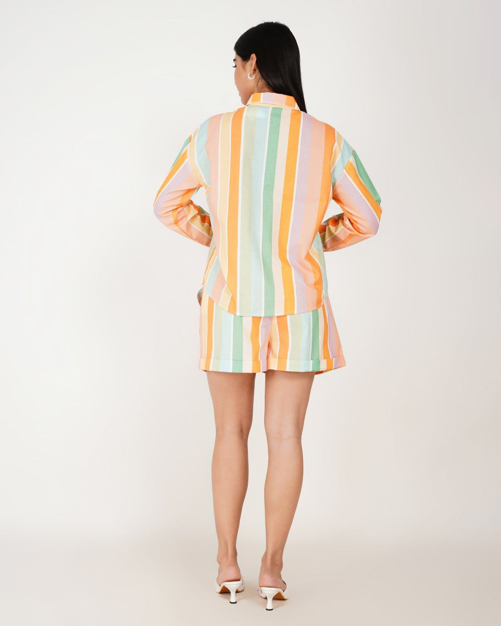 Sorbet Stripe Linen - Blend Shorts Co - Ord Set - Vakr Studios