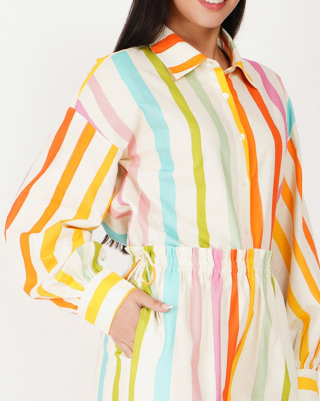 Sunstripe Linen - Blend Shorts Co - Ord Set - Vakr Studios