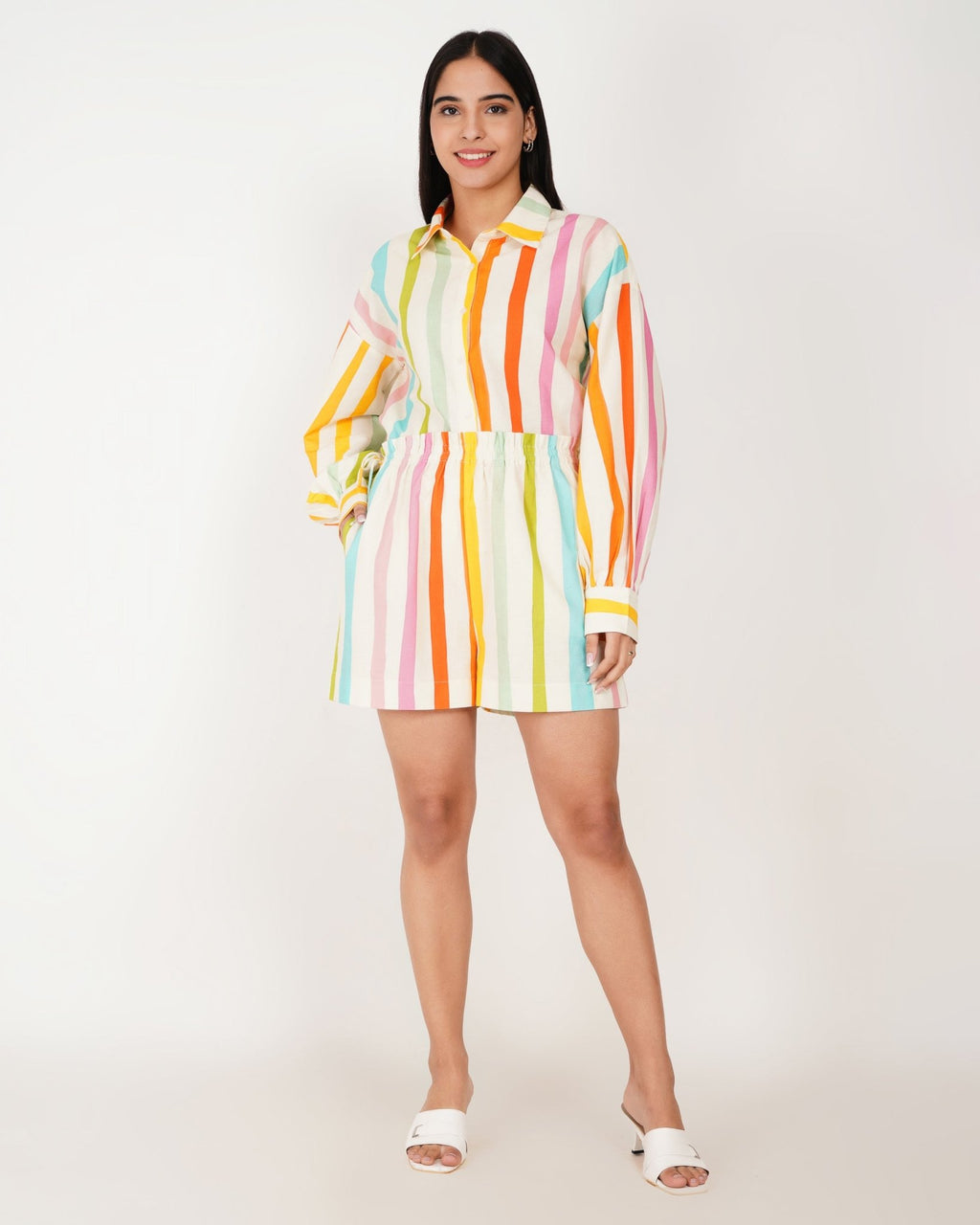 Sunstripe Linen - Blend Shorts Co - Ord Set - Vakr Studios