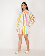 Sunstripe Linen - Blend Shorts Co - Ord Set - Vakr Studios