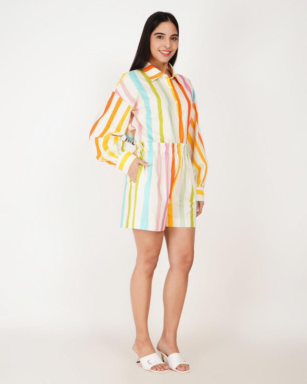 Sunstripe Linen - Blend Shorts Co - Ord Set - Vakr Studios