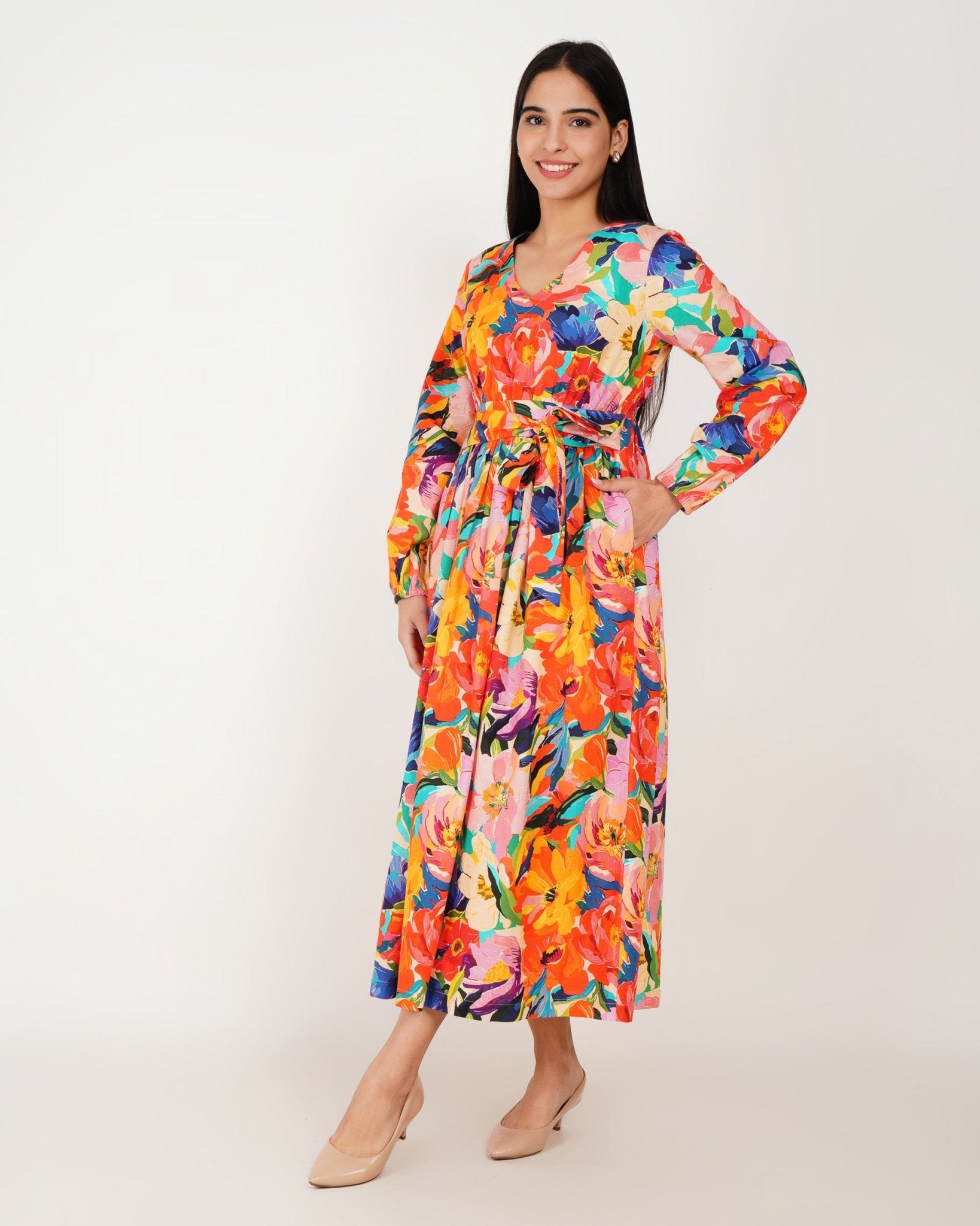 Verona Garden Linen Dress - Vakr Studios