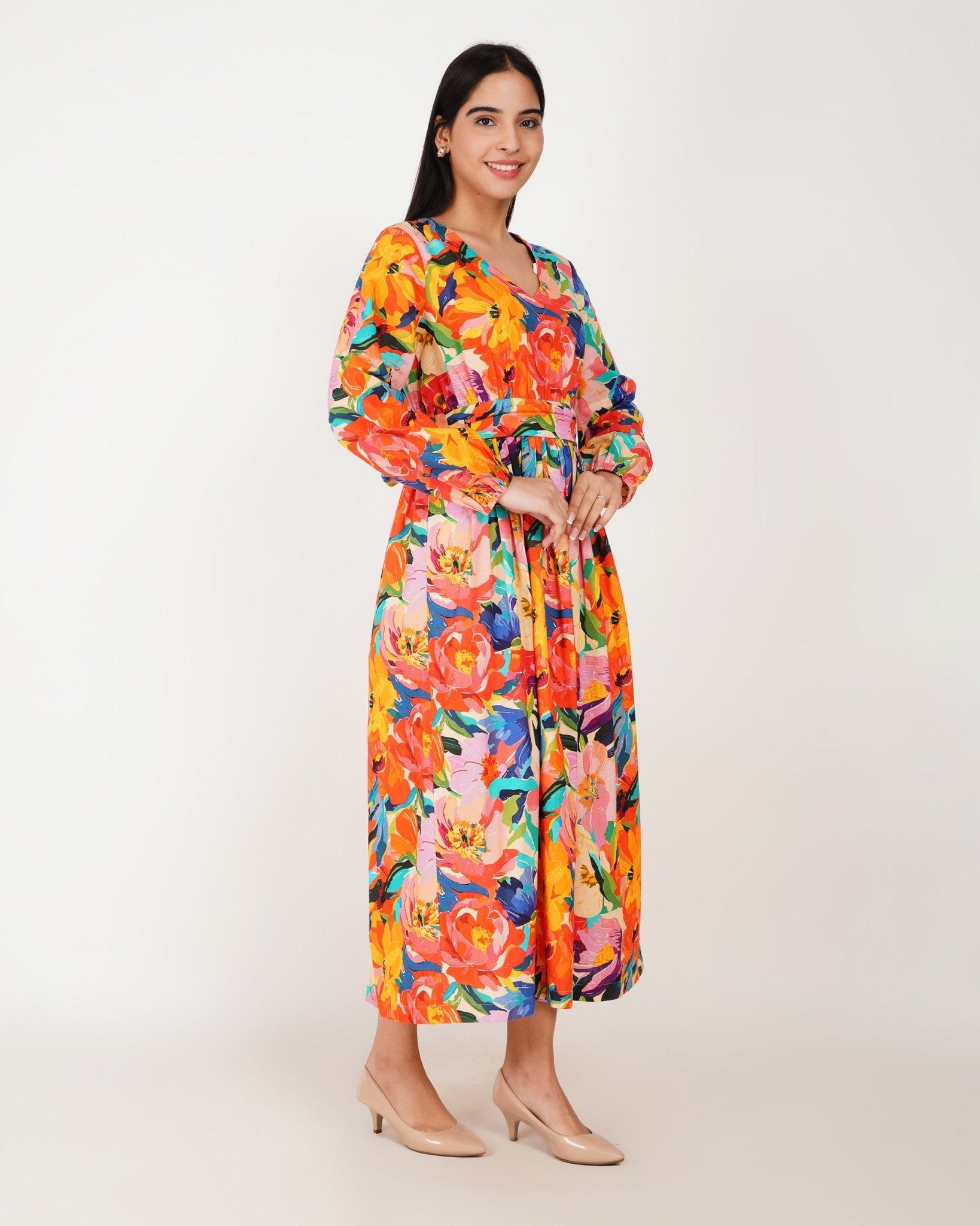 Verona Garden Linen Dress - Vakr Studios