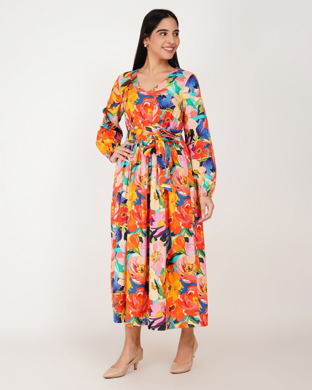 Verona Garden Linen Dress - Vakr Studios